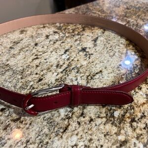 Elegant Red Leather Belt